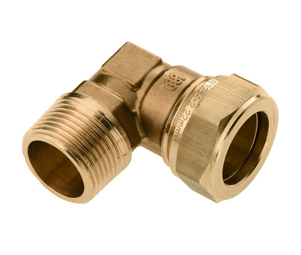 Messing & messing vertinde knelfittingen