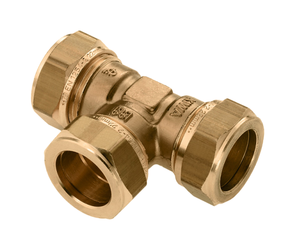 BONFIX Knel messing T-stuk 54 x 54 x 54 mm