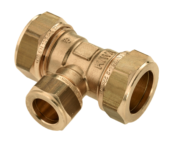 BONFIX Knel messing T-stuk 28 x 15 x 28 mm