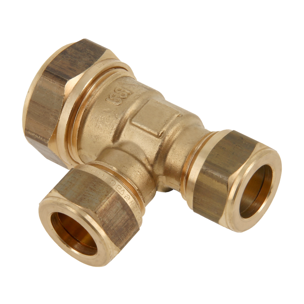 BONFIX Knel messing T-stuk 28 x 22 x 22 mm