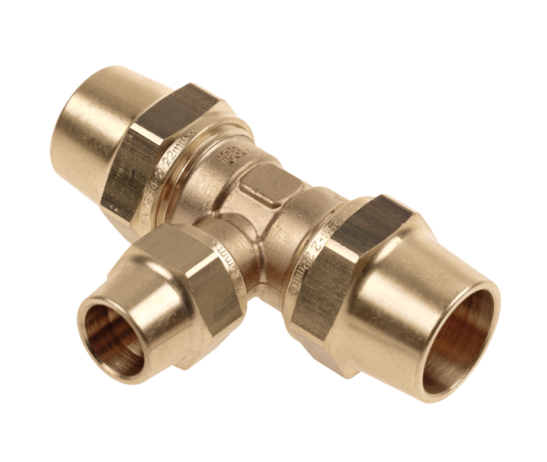 BONFIX BELGAS knel messing T-stuk 22 x 15 x 22 mm