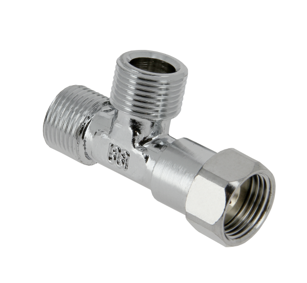 BONFIX Draad verchr. T-stuk 3/8" bu. x 3/8" bu. x 3/8" wart.