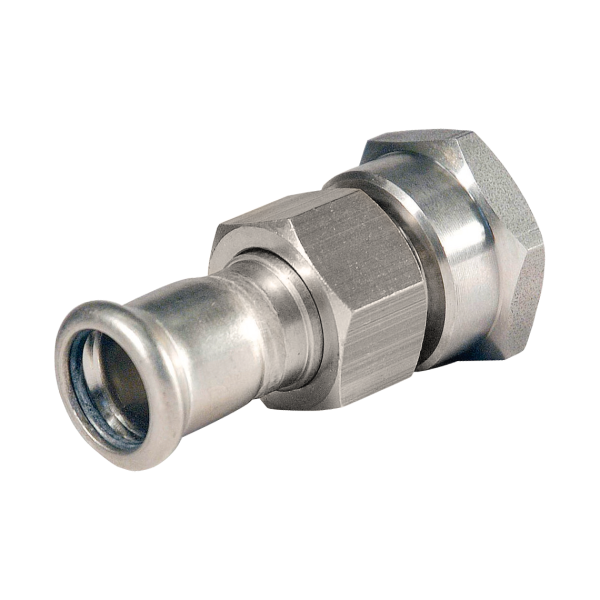 BONFIX M-press RVS-water 3-del. kopp. vlakd 1" bi. x 28 mm