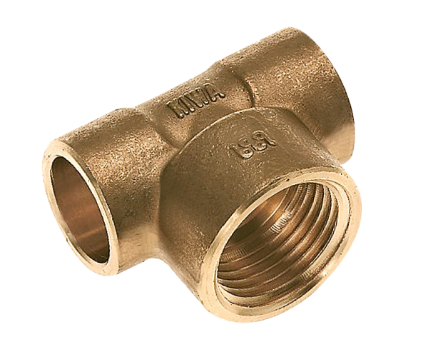 BONFIX Soldeer messing T-stuk 22 x 1/4" bi.dr. x 22 mm