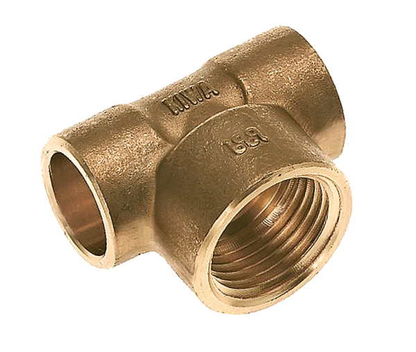 BONFIX Soldeer messing T-stuk 22 x 3/4" bi.dr. x 22 mm