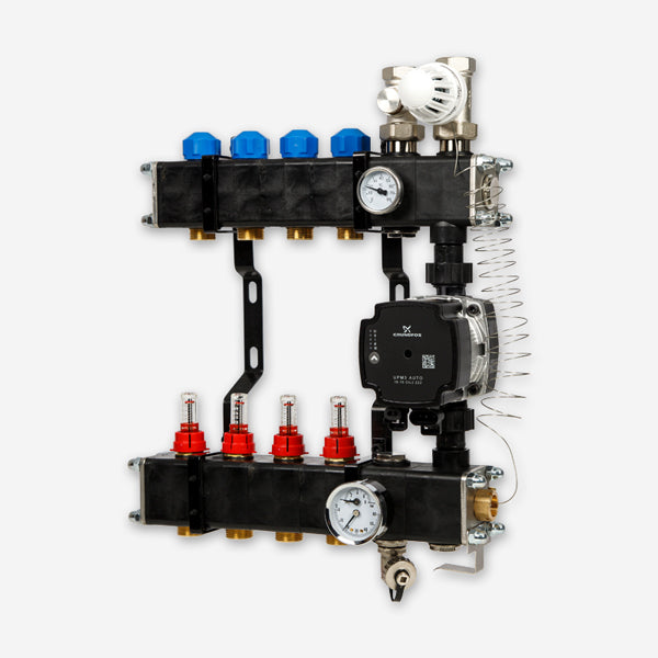 VTE Composiet Verdeler met pomp - 4 groeps
