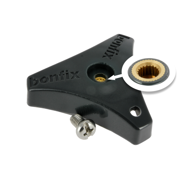 BONFIX Kunststof knop met messing insert+schroef 71606-71607