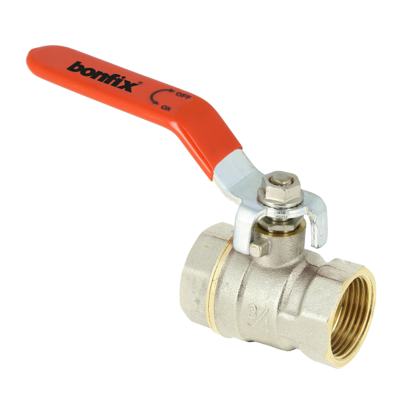 BONFIX Kogelkraan 3/4" bi.dr. x 3/4" bi.dr.+rode hendel PN25