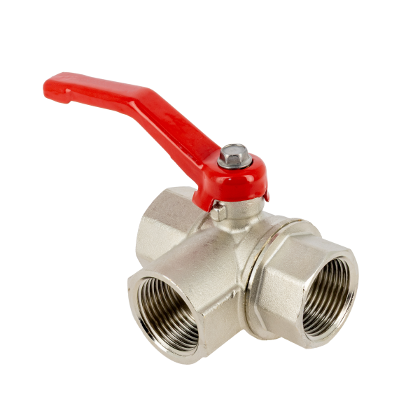 BONFIX Kogelkraan 3-wegs 1/2" bi.dr. met rode hendel