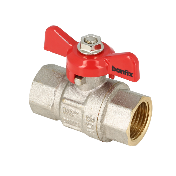 BONFIX Kogelkraan 3/4" bi.dr. x 3/4" bi.dr.+vlindergr. rood