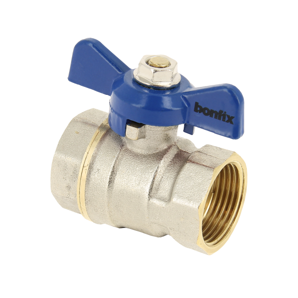 BONFIX Kogelkraan 3/4" bi.x3/4" bi. +blauwe vlindergr. PN25