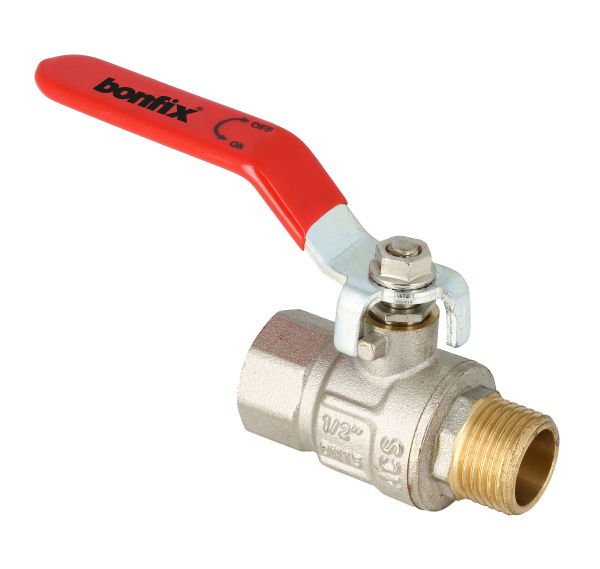 BONFIX Kogelkraan 1/4" bi.dr. x 1/4" bu.dr. + rode hendel