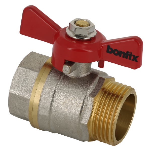 BONFIX Kogelkraan 1" bi.dr. x 1" bu.dr. + vlindergreep PN25