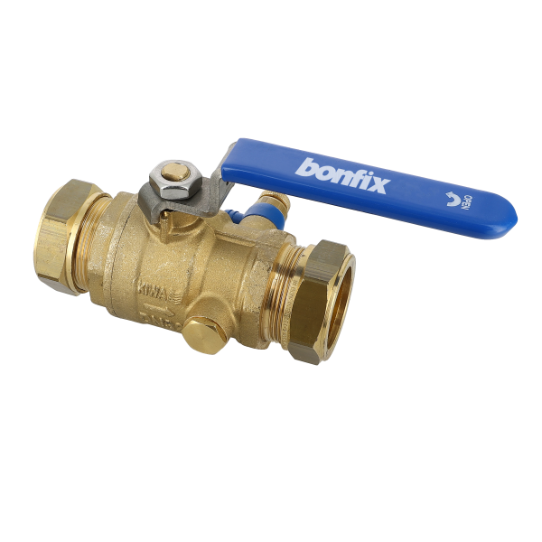 BONFIX Kogelstopkraan 54x54 mm knel met aftapgelegenheid