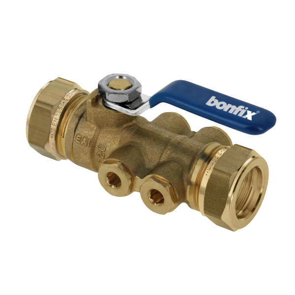 BONFIX TBE - EA 28x28 knel met geïntegreerde kogelkraan