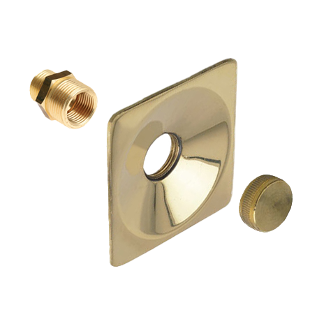 BONFIX Gevelplaat messing gepol. vierkant compleet