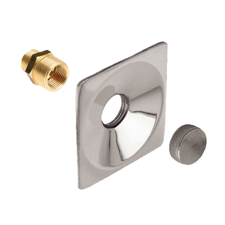 BONFIX Gevelplaat messing verchr. vierkant compleet