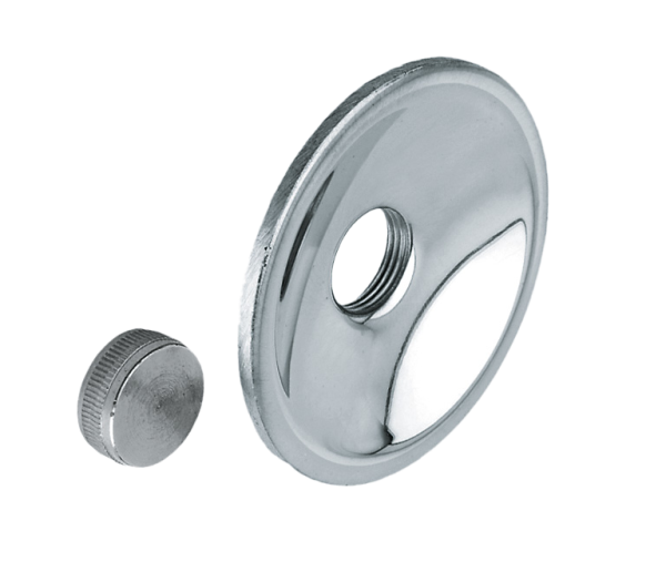 BONFIX Gevelplaat rond verchroomd + stop