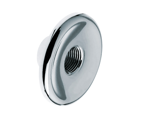 BONFIX Gevelplaat rond verchroomd gepolijst + aansluitstuk