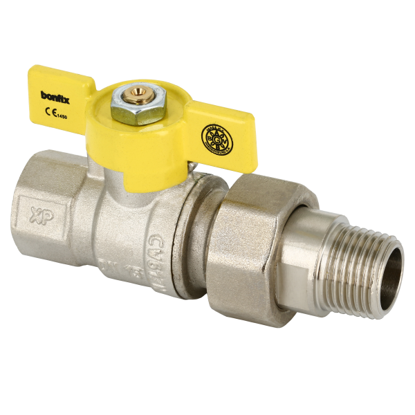 BONFIX Draad verchr. gaskraan RP 1/2" bi. x kopp. G 1/2" bu.