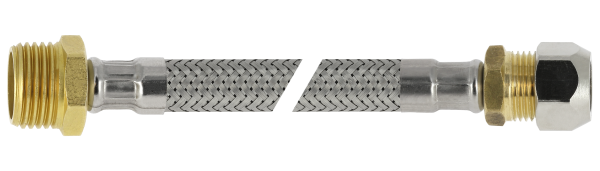 BONFIX RVS flex. aansluitleiding 35cm 3/8" bu.x 10mm knel