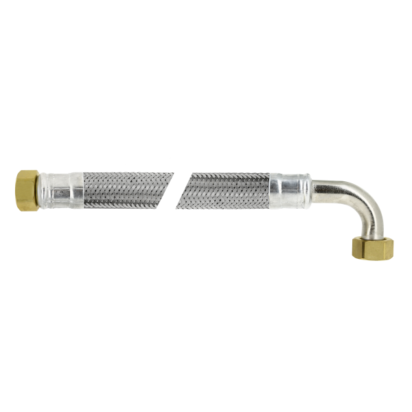 BONFIX RVS slang 3/4" bi.dr. x 3/4" haaks bi.dr. 160 cm DN20