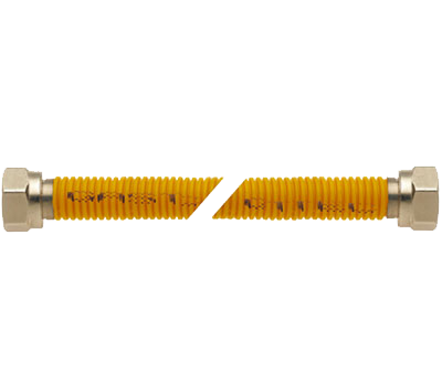 Universele gele RVS gasslangset  60 centimeter