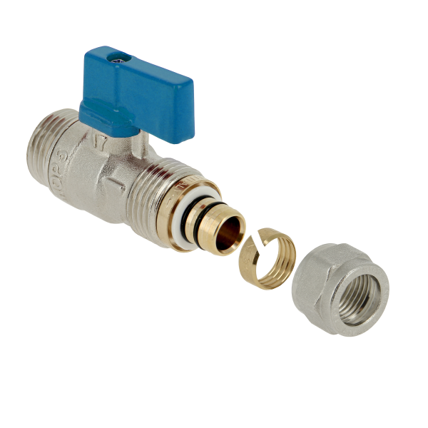 BONFIX Kogelkraan 1/2" x 16 mm knel t.b.v. collector blauw