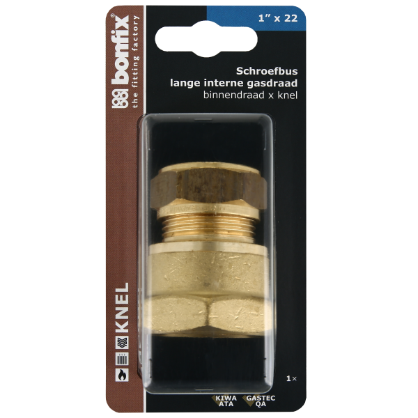 BONFIX Blister Schroefbus 1" binnendraad x 22 mm