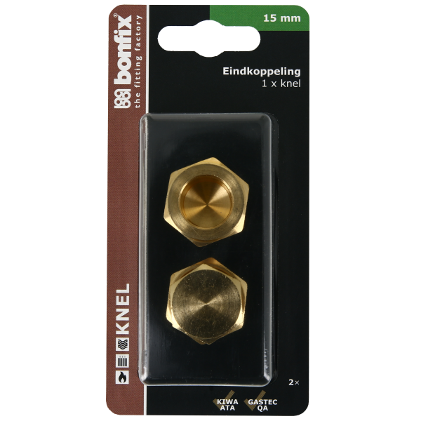 BONFIX Blister Eindkoppeling 15 mm 2 stuks