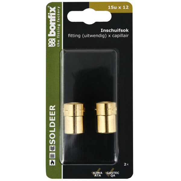 BONFIX Blister Cap inschuifsok 15u x 12 mm 2 stuks