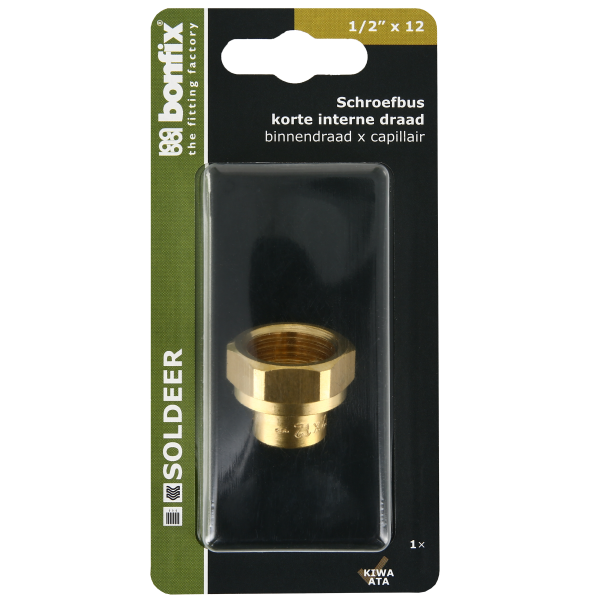 BONFIX Blister Cap schroefbus kort 1/2" x 12 mm