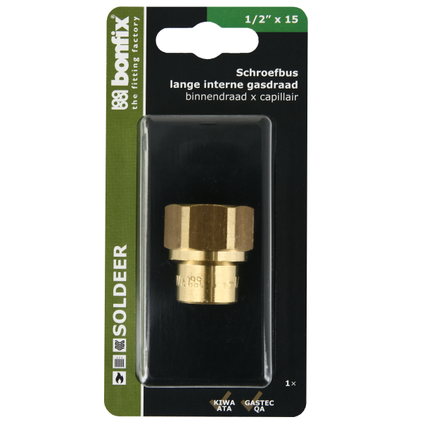 BONFIX Blister Cap schroefbus lang 1/2" x 15 mm