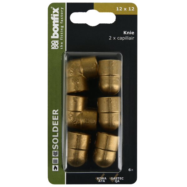 BONFIX Blister Cap kniekoppeling 12 x 12 mm 6 stuks