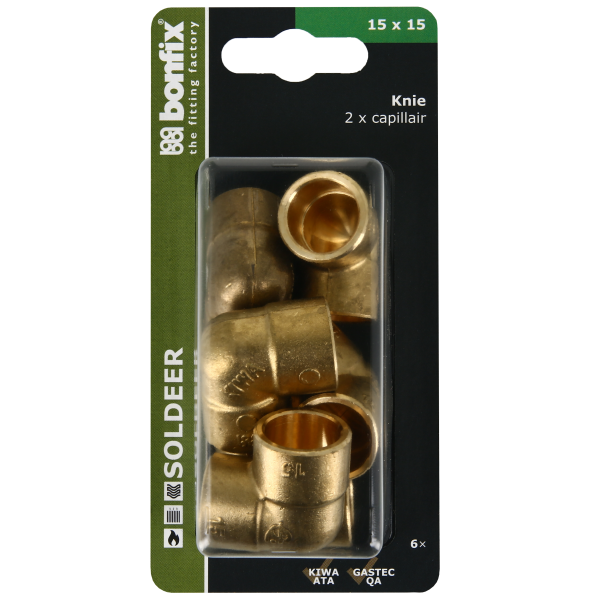 BONFIX Blister Cap kniekoppeling 15 x 15 mm 6 stuks