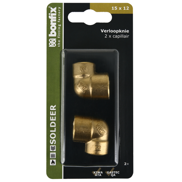 BONFIX Blister Cap verloopknie 15 x 12 mm 2 stuks