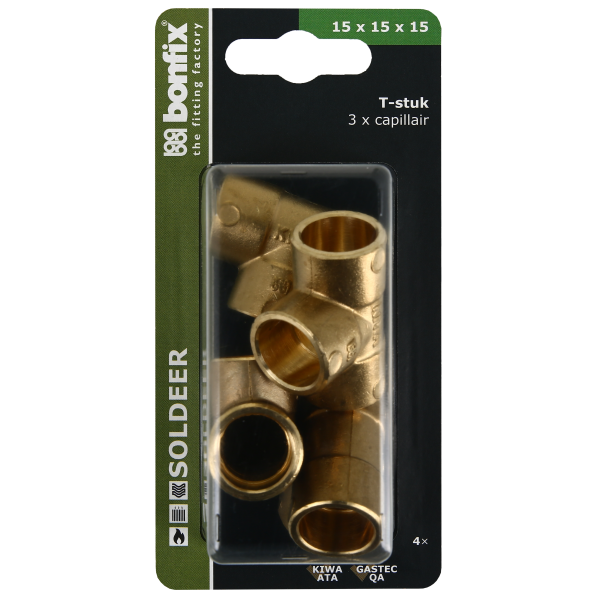 BONFIX Blister Cap T-stuk 15 x 15 x 15 mm 4 stuks