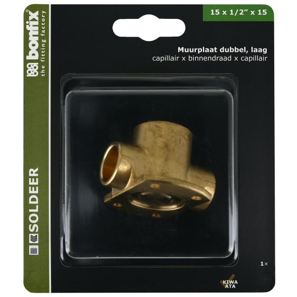 BONFIX Blister Muurplaat laag 15 x 1/2" x 15 mm