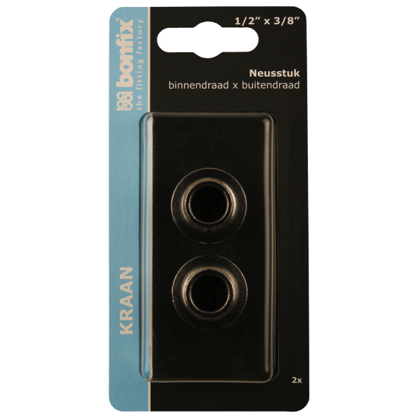 BONFIX Blister neusstuk 1/2 bi.dr. x 3/8 bu.dr. chr 2st