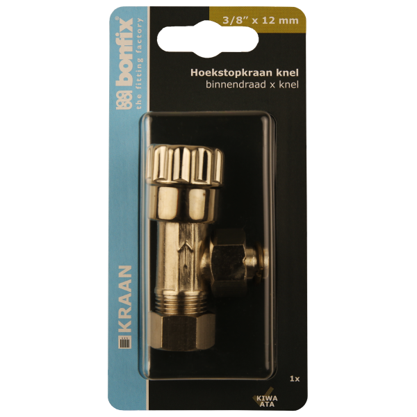 BONFIX Blister hoekstopkraan 3/ 8x 12 mm knel chroom
