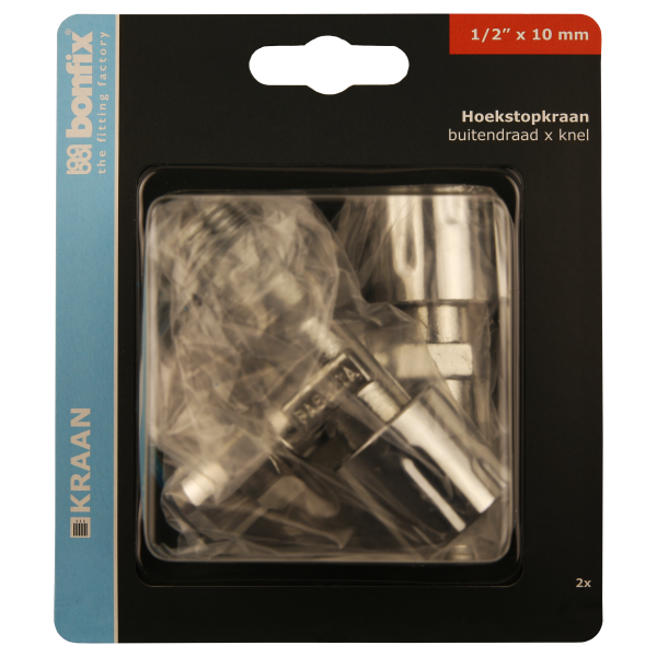 BONFIX Blister hoekstopkraan 1/2 x 10 mm 2 stuks