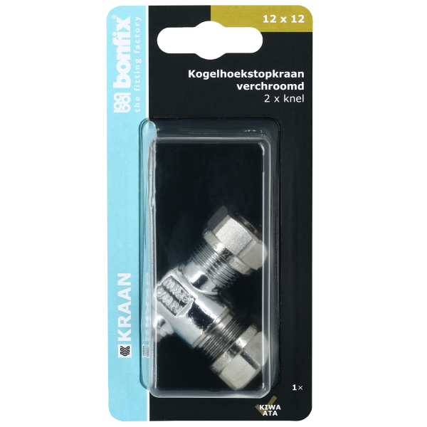 BONFIX Blister Kogelstopkraan haaks knel 12x12 schroevendr.