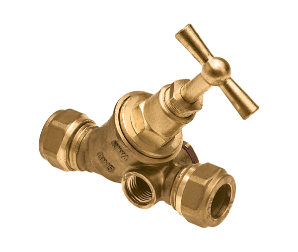 BONFIX Stopkraan 22 x 22 mm knel met aftap 1st.