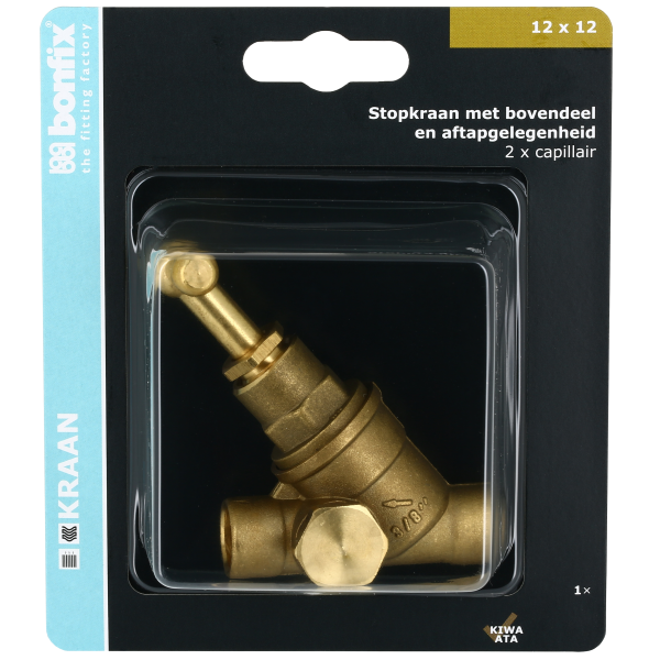 BONFIX Blister stopkraan 22 x 22 mm capillair met aftap