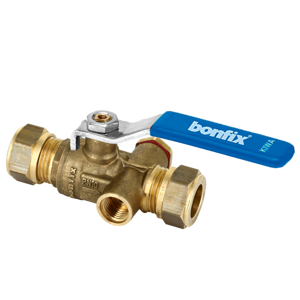 BONFIX Kogelstopkraan 28 x 28 mm knel met aftap 1st.