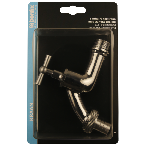 BONFIX Blister tapkraan 1/2 + Wartel chroom
