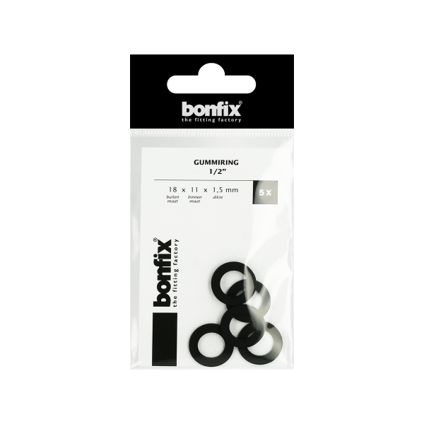 BONFIX Gummiring 1/2" (18 x 11 x 1,5 mm) 5 stuks