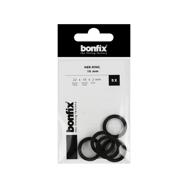 BONFIX NBR-ring 16 mm (22 x 16 x 2 mm) 5 stuks