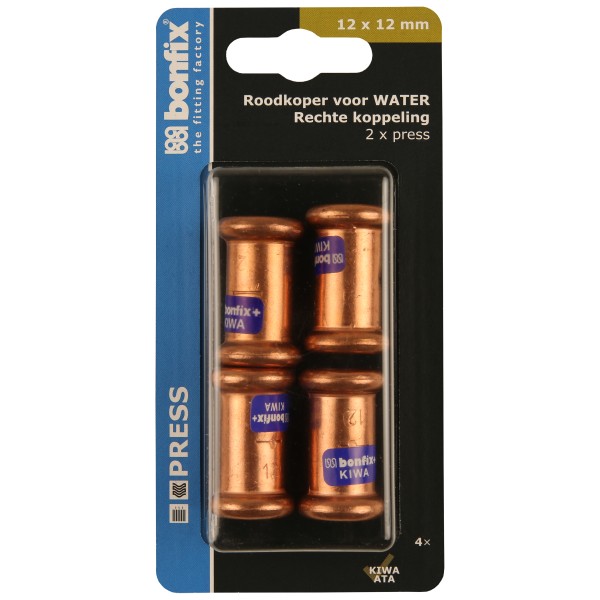 Blisters: Pressfittingen roodkoper WATER