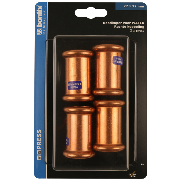BONFIX Blister M-press RK-water rechte kopp. 22 x 22 mm 4st